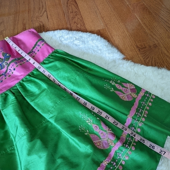 BETSEY JOHNSON Indian embroidered silk mini dress strapless 2 xs small - Picture 12 of 14